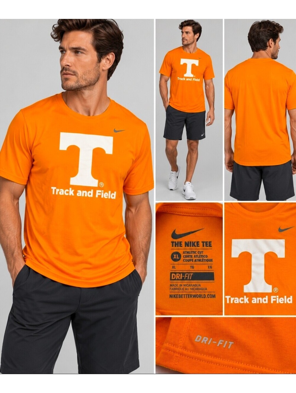 Nike Tennessee Volunteers Track & Field Dri-FIT Shirt Men’s XL Orange Power T